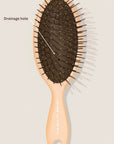 REN Beige Mini detangling hair brush with drainage hole