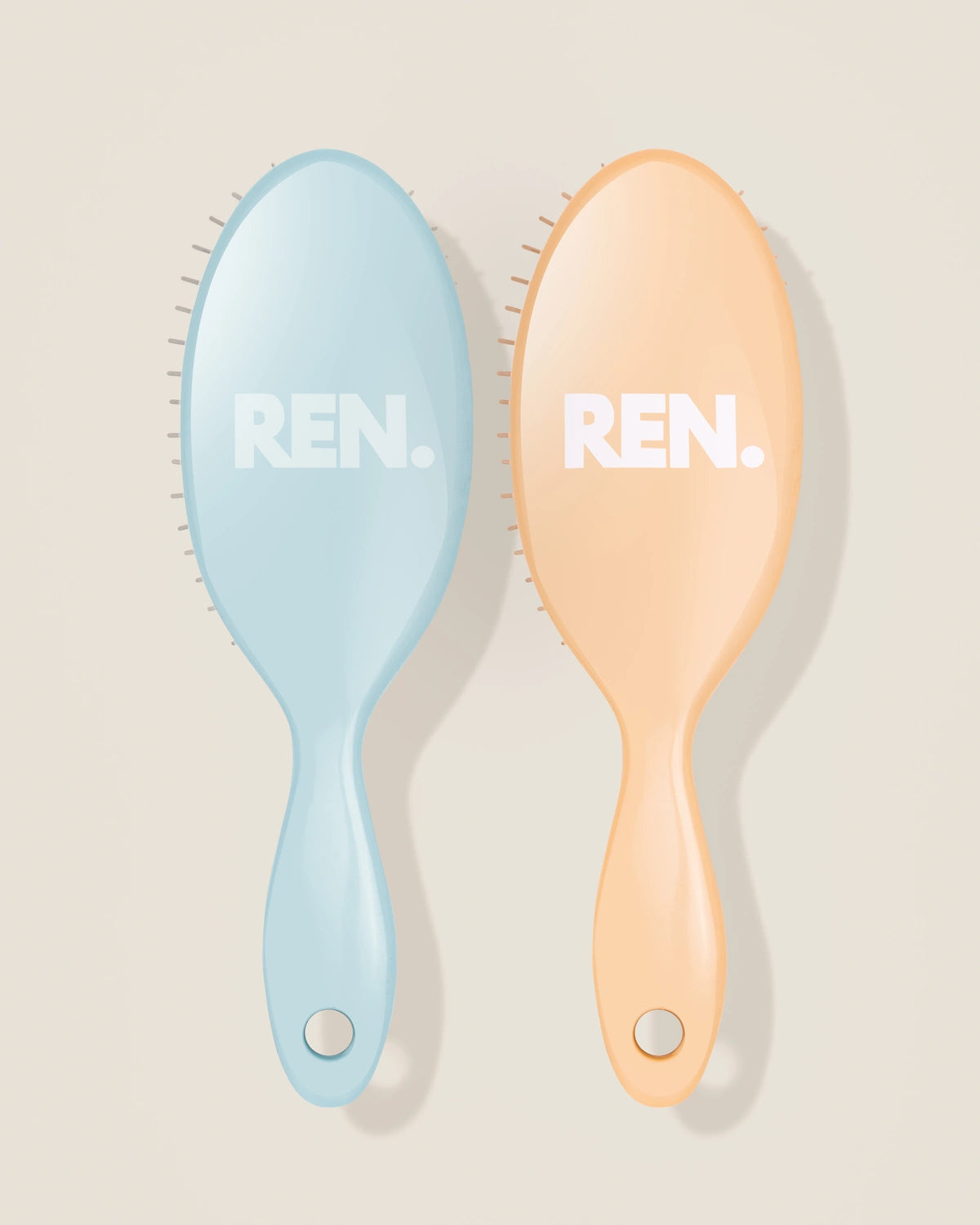 REN Summer and Beige Mini Duo detangling hair brush set